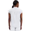 Healing Hands Women’s Scrub Top Relaxed Fit Journey Top – 2 Pockets with Knit Details, Dolman Sleeve and Rounded Hem – 2152(White)