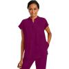 Healing Hands Women’s Scrub Top Relaxed Fit Journey Top – 2 Pockets with Knit Details, Dolman Sleeve and Rounded Hem – 2152(Wine)