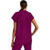 Healing Hands Women’s Scrub Top Relaxed Fit Journey Top – 2 Pockets with Knit Details, Dolman Sleeve and Rounded Hem – 2152(Wine)