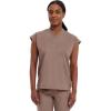 Healing Hands Women’s Scrub Top Relaxed Fit Journey Top – 2 Pockets with Knit Details, Dolman Sleeve and Rounded Hem – 2152(Santa Fe Tan)