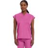 Healing Hands Women’s Scrub Top Relaxed Fit Journey Top – 2 Pockets with Knit Details, Dolman Sleeve and Rounded Hem – 2152(Shocking Pink)