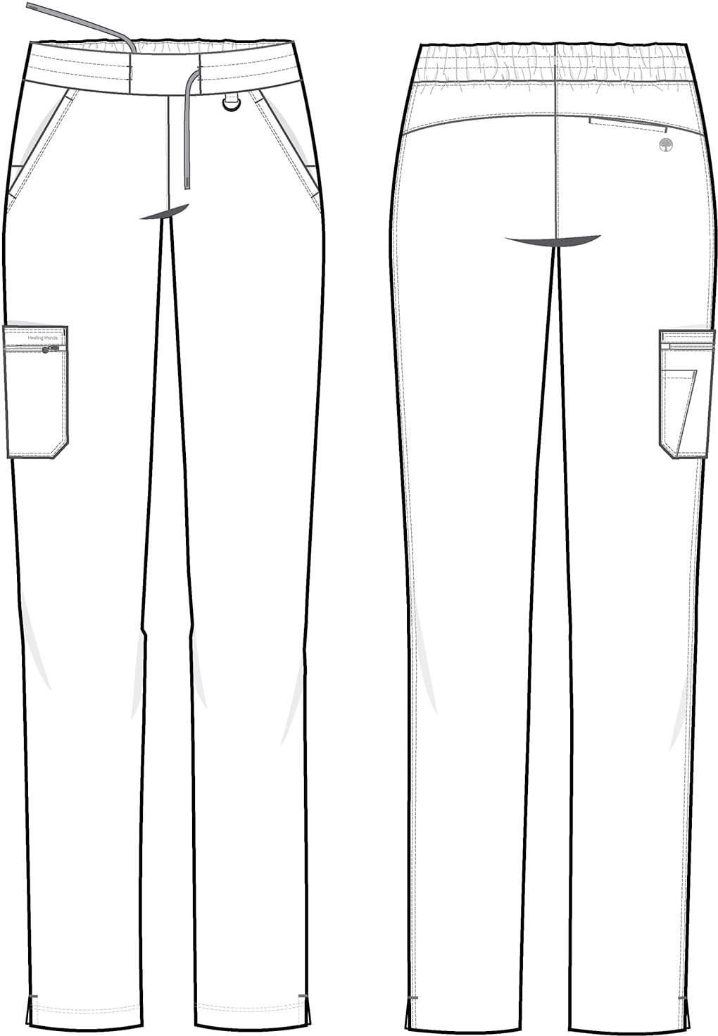 imageHealing Hands Scrub Pants for Women Tamara Pant with 6 Pockets Reversible Drawstring and 2Way Stretch Fabric 9181Ceil