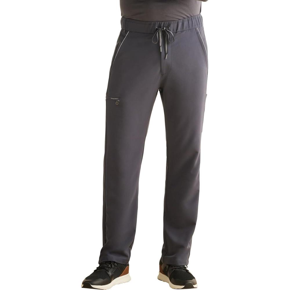 imageHealing Hands Mens Scrub Pant Nash Pant with 6 Pockets Moisture Wicking 360 Stretch ampamp Recycled Poly HH101Pewter