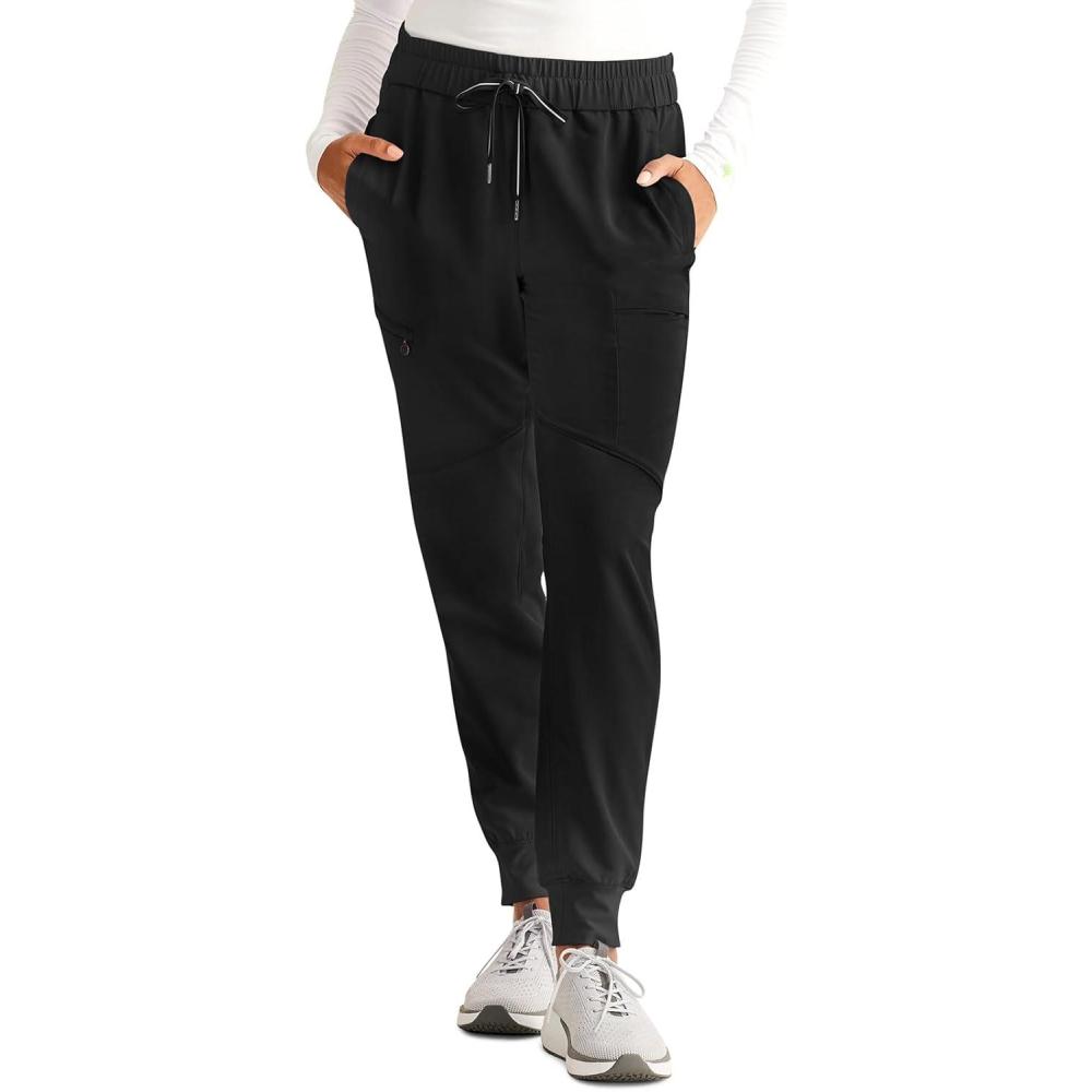 imageHealing Hands Womens Scrub Jogger Pant Naya with 6 Pockets Moisture Wicking 360 Stretch ampamp Recycled Fibers 9156Black