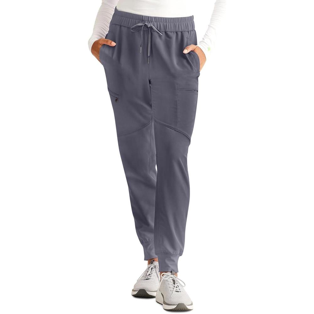 imageHealing Hands Womens Scrub Jogger Pant Naya with 6 Pockets Moisture Wicking 360 Stretch ampamp Recycled Fibers 9156Pewter