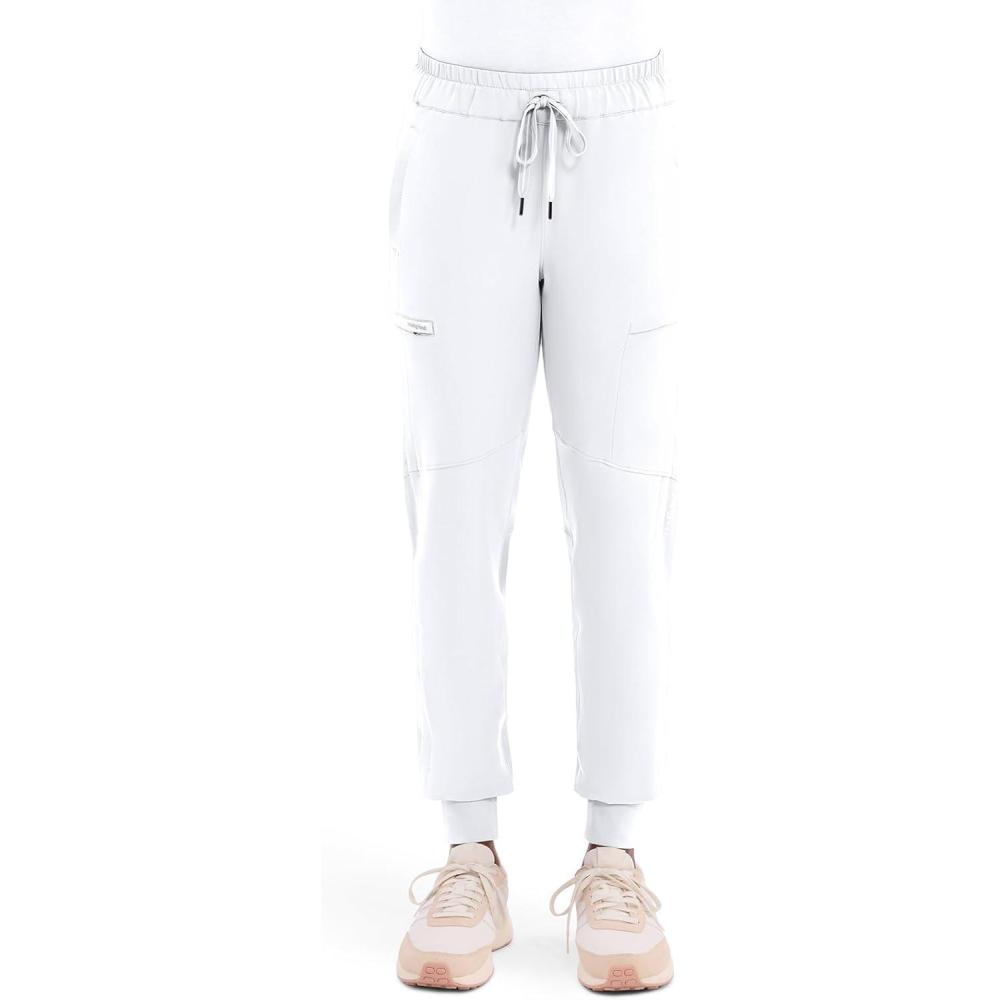 imageHealing Hands Womens Scrub Jogger Pant Naya with 6 Pockets Moisture Wicking 360 Stretch ampamp Recycled Fibers  9156White
