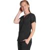 Healing Hands Purple Label Scrub Tops Women – 2-Way Stretch, V-Neck Jean Scrub Tops with 3 Pockets – HH600(Black)
