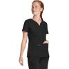 Healing Hands Purple Label Scrub Tops Women – 2-Way Stretch, V-Neck Jean Scrub Tops with 3 Pockets – HH600(Black)