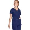 Healing Hands Purple Label Scrub Tops Women – 2-Way Stretch, V-Neck Jean Scrub Tops with 3 Pockets – HH600(Navy)