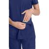 Healing Hands Purple Label Scrub Tops Women – 2-Way Stretch, V-Neck Jean Scrub Tops with 3 Pockets – HH600(Navy)