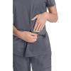 Healing Hands Purple Label Scrub Tops Women – 2-Way Stretch, V-Neck Jean Scrub Tops with 3 Pockets – HH600(Pewter)