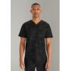 Healing Hands Scrubs for Men V-Neck Scrub Top Jack Camo with Chest Pocket, Moisture Wicking, 360° Stretch & Side Vents 2360(Black)
