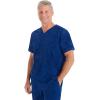 Healing Hands Scrubs for Men V-Neck Scrub Top Jack Camo with Chest Pocket, Moisture Wicking, 360° Stretch & Side Vents 2360(Navy)