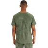 Healing Hands Scrubs for Men V-Neck Scrub Top Jack Camo with Chest Pocket, Moisture Wicking, 360° Stretch & Side Vents 2360(Olive)