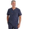 Healing Hands Scrubs for Men V-Neck Scrub Top Jack Camo with Chest Pocket, Moisture Wicking, 360° Stretch & Side Vents 2360(Pewter)