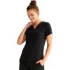 Healing Hands Scrubs for Women V-Neck Scrub Top Jolie with 2 Zip Pockets, Moisture Wicking & 360° Stretch Fabric HH601(Black)