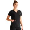 Healing Hands Scrubs for Women V-Neck Scrub Top Jolie with 2 Zip Pockets, Moisture Wicking & 360° Stretch Fabric HH601(Black)