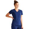 Healing Hands Scrubs for Women V-Neck Scrub Top Jolie with 2 Zip Pockets, Moisture Wicking & 360° Stretch Fabric HH601(Navy)