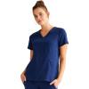 Healing Hands Scrubs for Women V-Neck Scrub Top Jolie with 2 Zip Pockets, Moisture Wicking & 360° Stretch Fabric HH601(Navy)