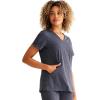 Healing Hands Scrubs for Women V-Neck Scrub Top Jolie with 2 Zip Pockets, Moisture Wicking & 360° Stretch Fabric HH601(Pewter)