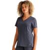 Healing Hands Scrubs for Women V-Neck Scrub Top Jolie with 2 Zip Pockets, Moisture Wicking & 360° Stretch Fabric HH601(Pewter)