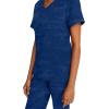 Healing Hands Scrubs for Women V-Neck Scrub Top Joy Camo with Moisture Wicking,360° Stretch & Quick Dry Fabric 2353(Navy)