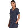 Healing Hands Scrubs for Women V-Neck Scrub Top Joy Camo with Moisture Wicking,360° Stretch & Quick Dry Fabric 2353(Pewter)
