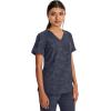 Healing Hands Scrubs for Women V-Neck Scrub Top Joy Camo with Moisture Wicking,360° Stretch & Quick Dry Fabric 2353(Pewter)