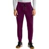 Healing Hands Men’s Scrub Pant Nolen Jogger with 6 Pocket, Moisture Wicking, 360° Stretch & Recycled Fibers 9172(Wine)