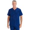 Healing Hands Scrubs for Men V-Neck Scrub Top Jack Camo with Chest Pocket, Moisture Wicking, 360° Stretch & Side Vents 2360(Navy)