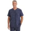 Healing Hands Scrubs for Men V-Neck Scrub Top Jack Camo with Chest Pocket, Moisture Wicking, 360° Stretch & Side Vents 2360(Pewter)