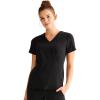 Healing Hands Scrubs for Women V-Neck Scrub Top Jolie with 2 Zip Pockets, Moisture Wicking & 360° Stretch Fabric HH601(Black)