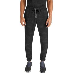 Healing Hands Mens Scrub Jogger Pants, Drew Camo Bottoms Featuring Moisture Wicking, Quick Dry & 360° Stretch – 9360(Black)