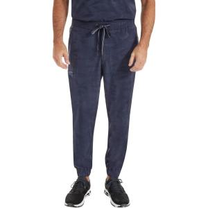 Healing Hands Mens Scrub Jogger Pants, Drew Camo Bottoms Featuring Moisture Wicking, Quick Dry & 360° Stretch – 9360(Pewter)