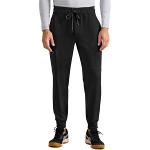 Healing Hands Men’s Scrub Pant Nolen Jogger with 6 Pocket, Moisture Wicking, 360° Stretch & Recycled Fibers 9172(Black)
