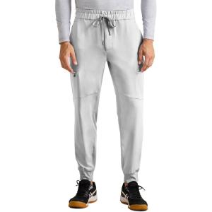 Healing Hands Men’s Scrub Pant Nolen Jogger with 6 Pocket, Moisture Wicking, 360° Stretch & Recycled Fibers 9172(Silver Stone)