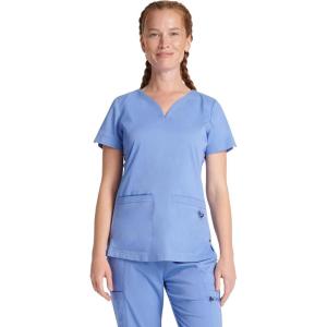 Healing Hands Purple Label Scrub Tops Women – 2-Way Stretch, V-Neck Jean Scrub Tops with 3 Pockets – HH600(Ceil)