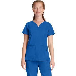 Healing Hands Purple Label Scrub Tops Women – 2-Way Stretch, V-Neck Jean Scrub Tops with 3 Pockets – HH600(Royal)