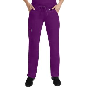 Healing Hands Scrub Pants for Women Tamara Pant with 6 Pockets, Reversible Drawstring, and 2-Way Stretch Fabric 9181(Eggplant)