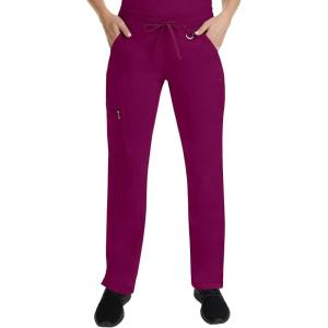 Healing Hands Scrub Pants for Women Tamara Pant with 6 Pockets, Reversible Drawstring, and 2-Way Stretch Fabric 9181(Wine)