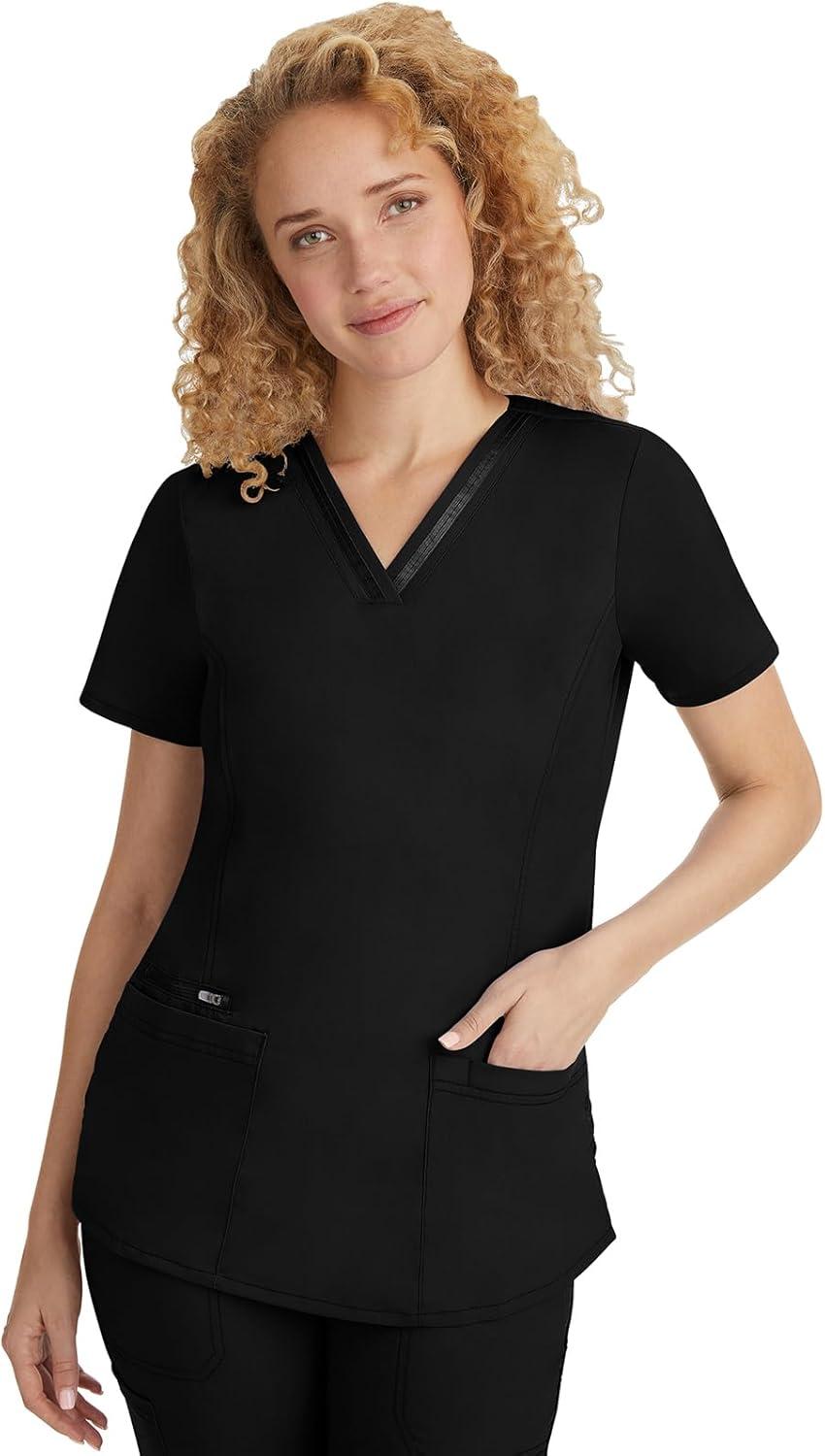imageHealing Hands Scrub Set For Women with 5 Pockets VNeck Scrub Top 2278 and Taylor Pants 9095 with 2Way Stretch TechnologyBlack