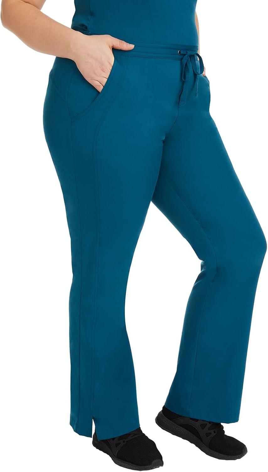 imageHealing Hands Scrub Set For Women with 5 Pockets VNeck Scrub Top 2278 and Taylor Pants 9095 with 2Way Stretch TechnologyCaribbean