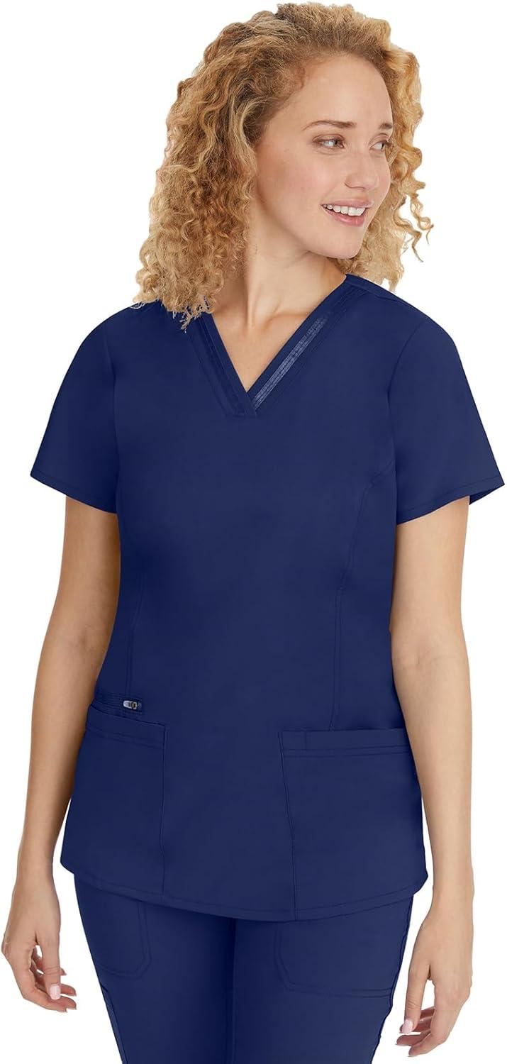 imageHealing Hands Scrub Set For Women with 5 Pockets VNeck Scrub Top 2278 and Taylor Pants 9095 with 2Way Stretch TechnologyNavy