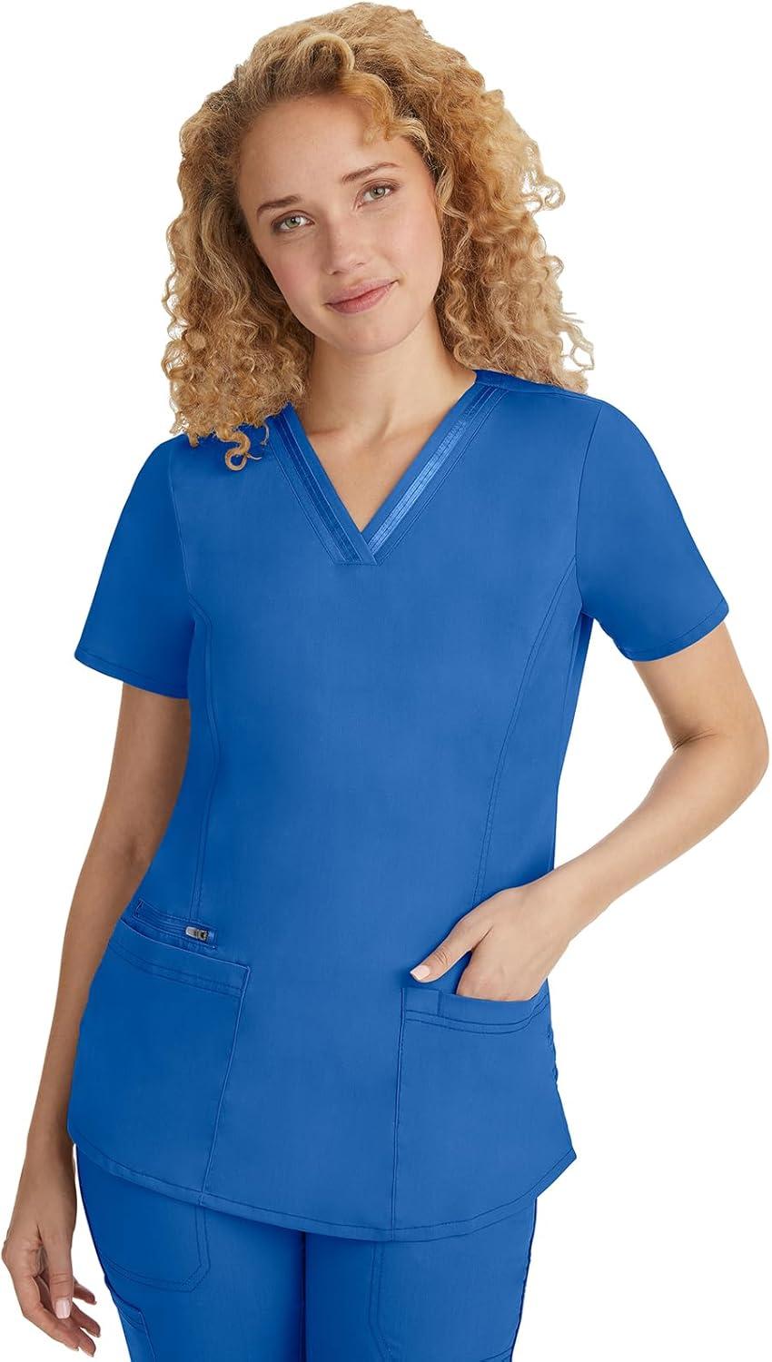imageHealing Hands Scrub Set For Women with 5 Pockets VNeck Scrub Top 2278 and Taylor Pants 9095 with 2Way Stretch TechnologyRoyal