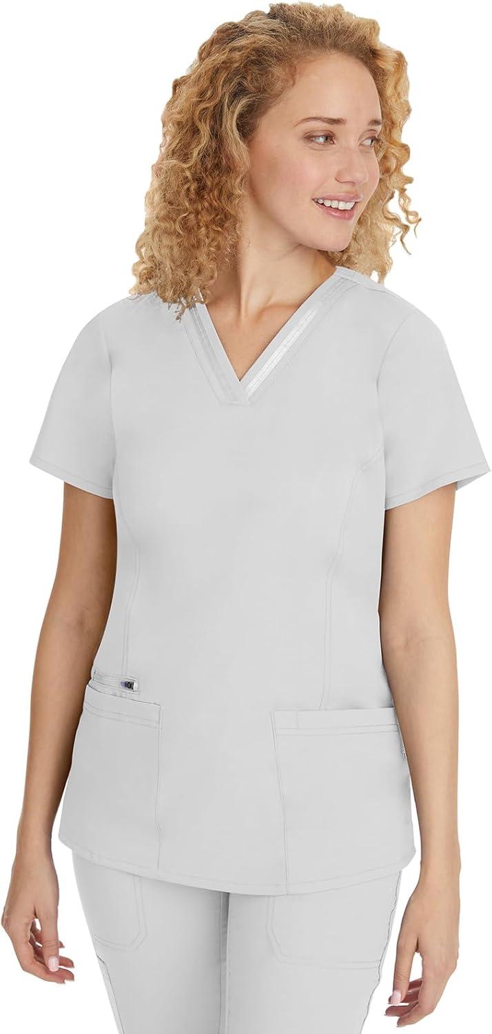 imageHealing Hands Scrub Set For Women with 5 Pockets VNeck Scrub Top 2278 and Taylor Pants 9095 with 2Way Stretch TechnologyWhite