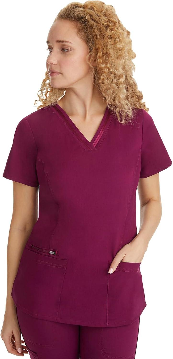 imageHealing Hands Scrub Set For Women with 5 Pockets VNeck Scrub Top 2278 and Taylor Pants 9095 with 2Way Stretch TechnologyWine