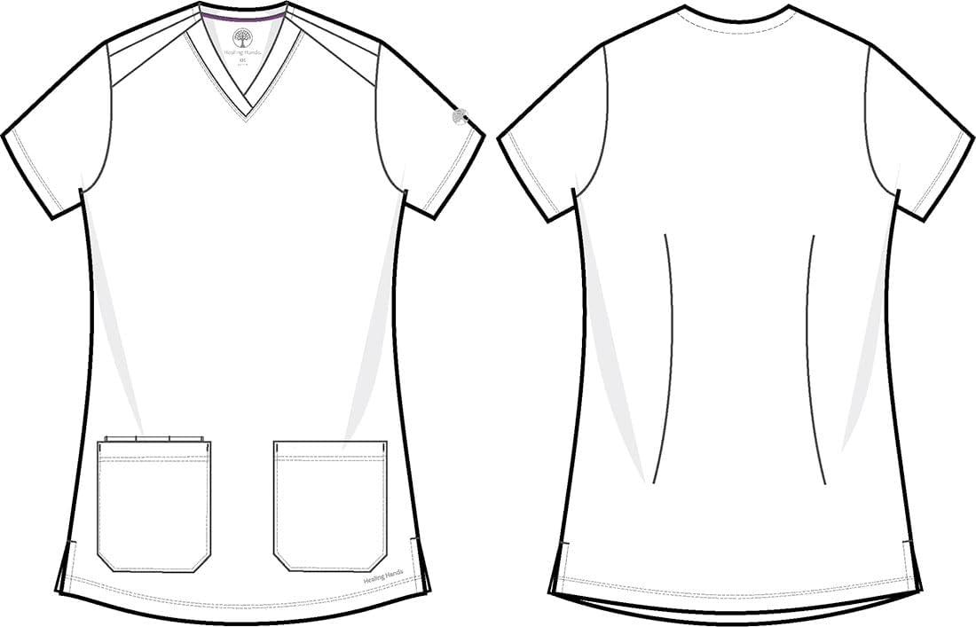 imageHealing Hands Scrubs for Women Jill Scrub Top VNeck Modern Fit with 2 Patch Pockets and 2Way Stretch Fabric 2320Wine