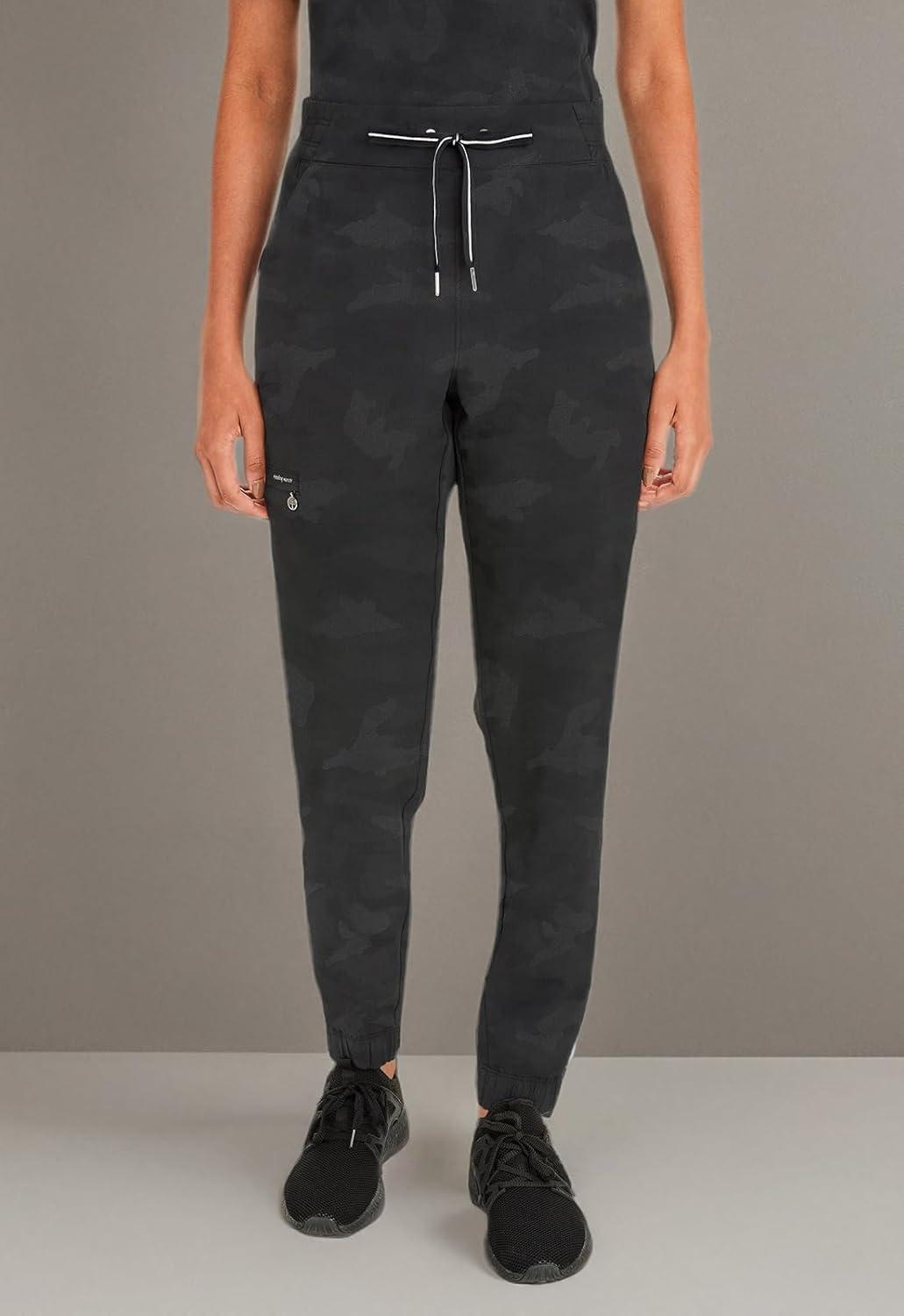 imageHealing Hands Scrubs for Women Jogger Camo Pant Tate 5 Pockets Moisture Wicking Easy Care 360 Stretch Quick Dry 9350Black