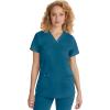 Healing Hands Scrub Set For Women with 5 Pockets, V-Neck Scrub Top 2278, and Taylor Pants 9095 with 2-Way Stretch Technology(Caribbean)