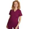 Healing Hands Scrub Set For Women with 5 Pockets, V-Neck Scrub Top 2278, and Taylor Pants 9095 with 2-Way Stretch Technology(Wine)